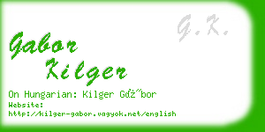 gabor kilger business card